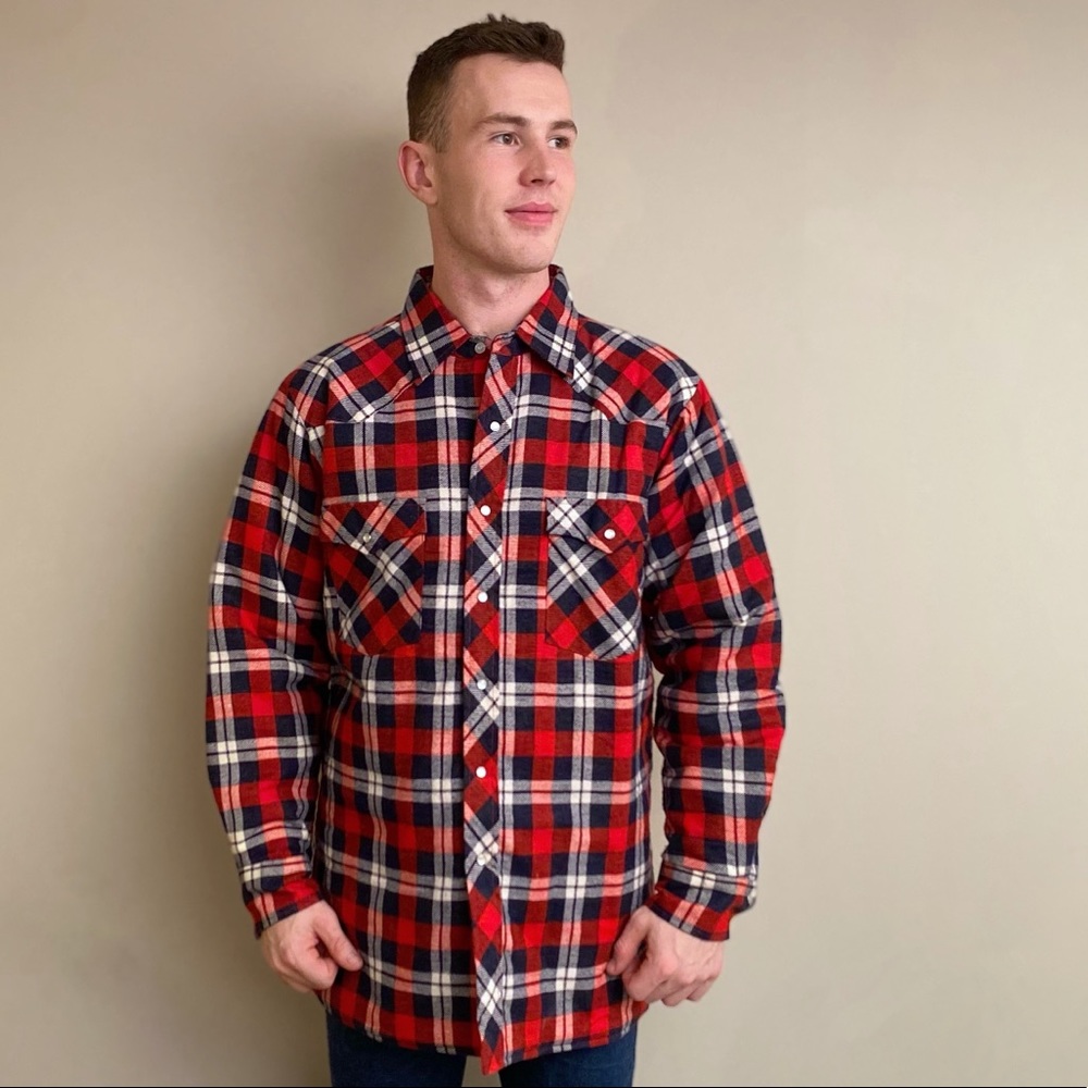 Vintage inspired cotton plaid button up jacket